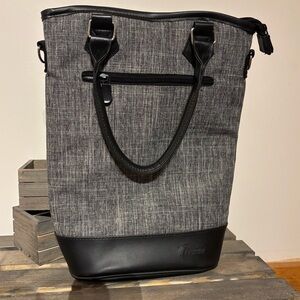 Gray and Black wine/liquor Tote Bag